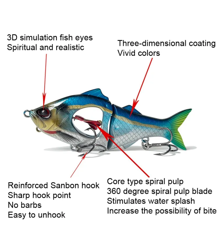 23g/11.5cm Long Casting Slow Sinking Spinning Multi-section Sea Fishing Freshwater Lures(04)