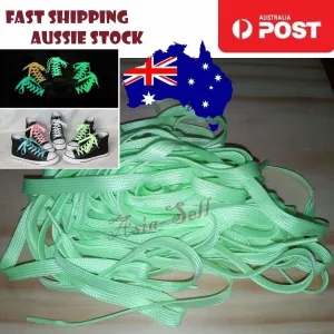4pcs GREEN 100cm 39" Glow In The Dark Shoelaces Sports Sneaker Shoe Laces