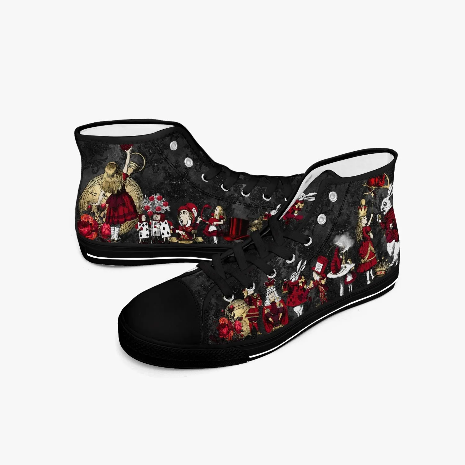 Alice in Wonderland Queen of Hearts Hi Top Sneakers (JPSNRG1)