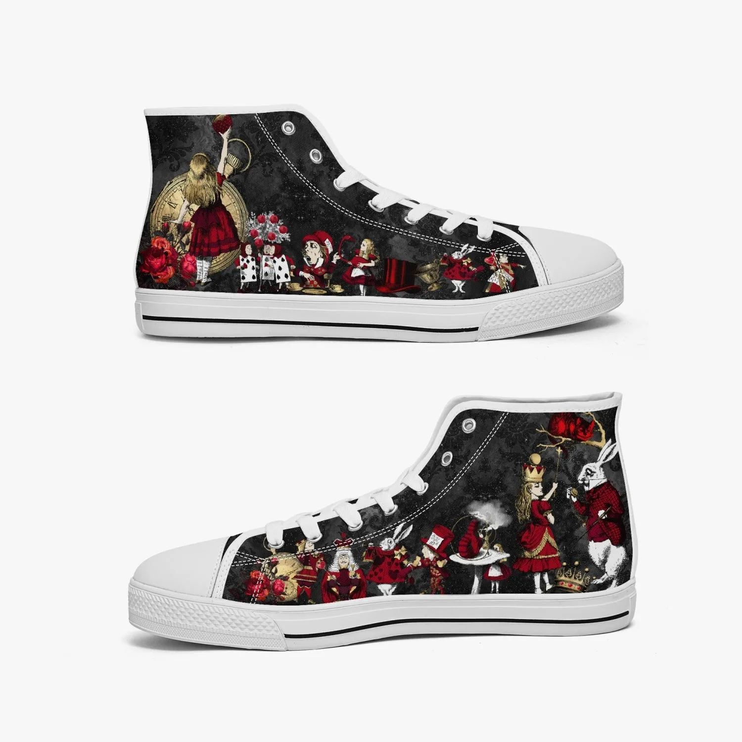 Alice in Wonderland Queen of Hearts Hi Top Sneakers (JPSNRG1)