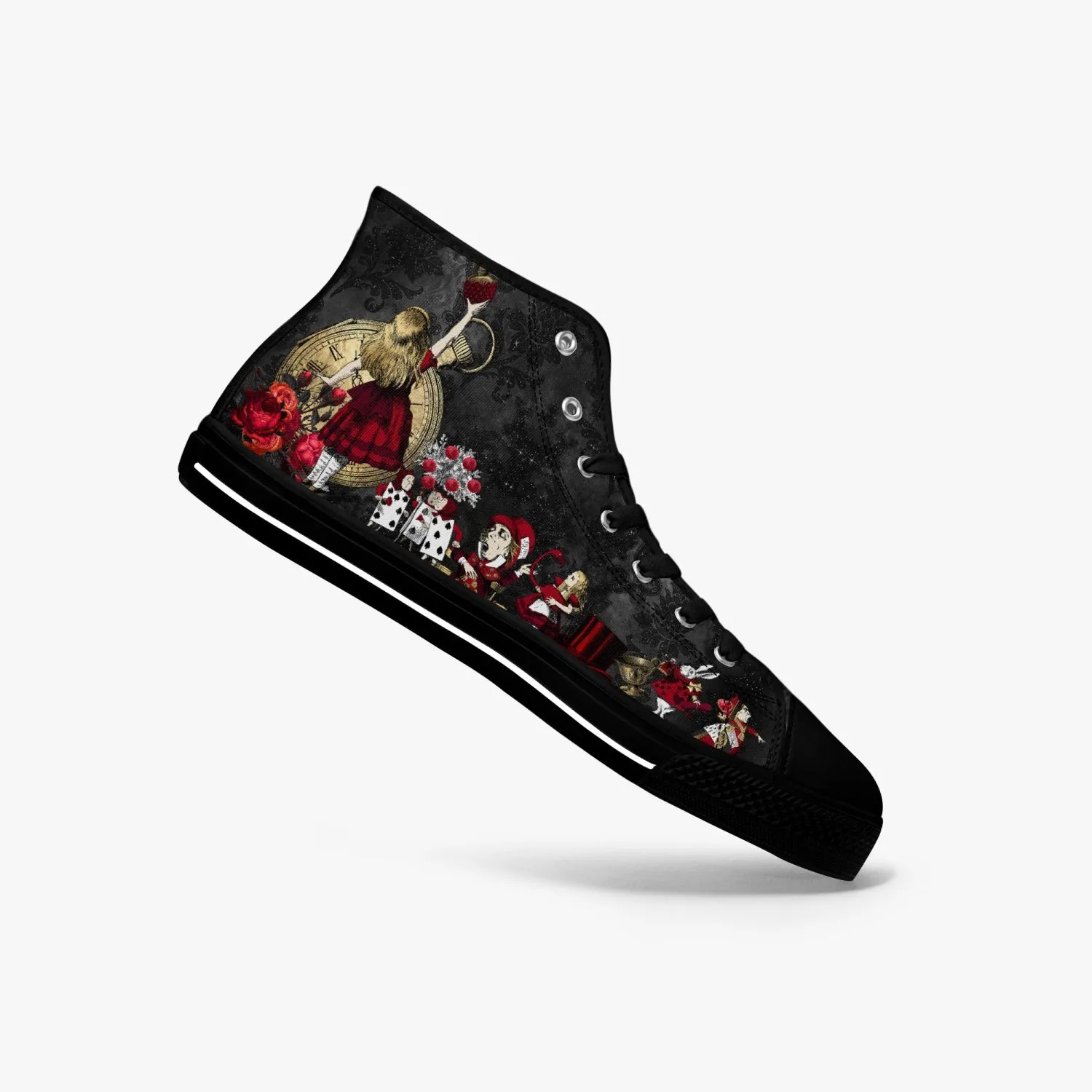 Alice in Wonderland Queen of Hearts Hi Top Sneakers (JPSNRG1)