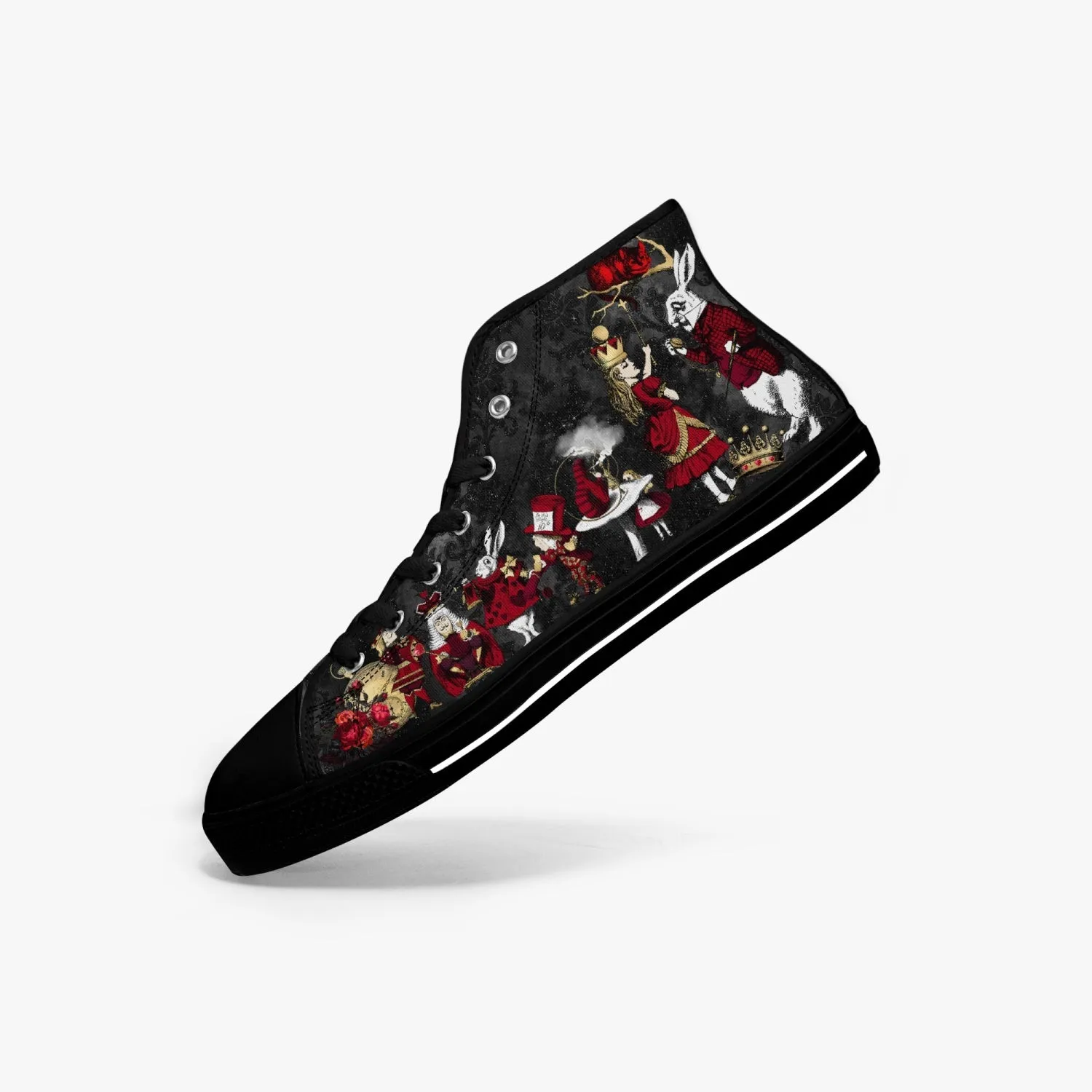 Alice in Wonderland Queen of Hearts Hi Top Sneakers (JPSNRG1)