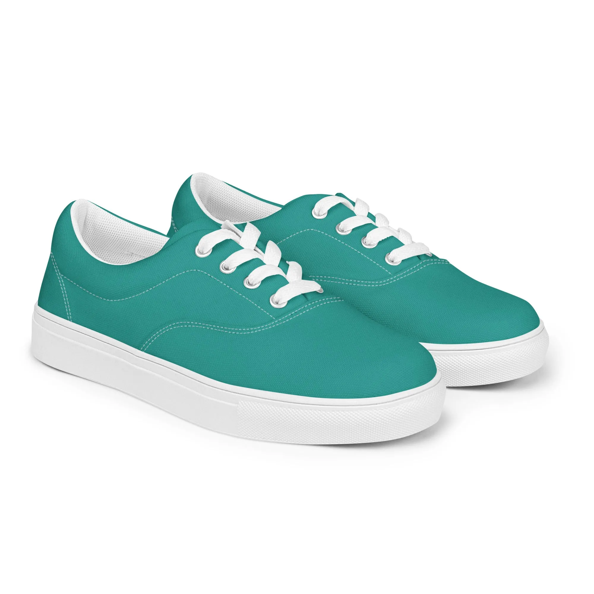 Aqua Blue Women’s lace-up canvas shoes, Aqua Blue Sneakers