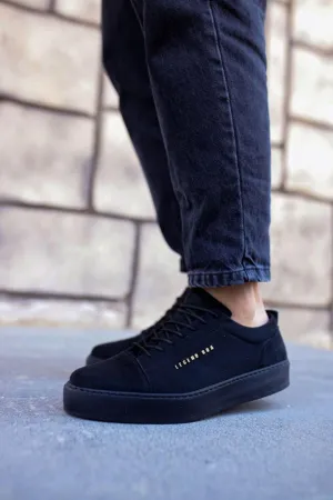 BA0104 Lace-up Nubuck Black Sport Classic Men's Shoes