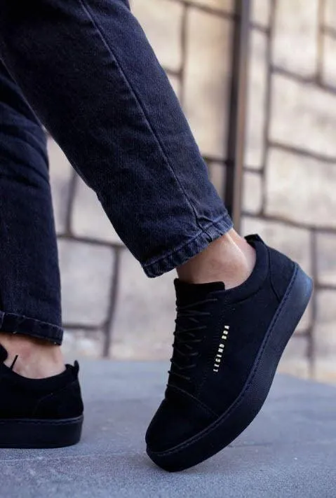 BA0104 Lace-up Nubuck Black Sport Classic Men's Shoes