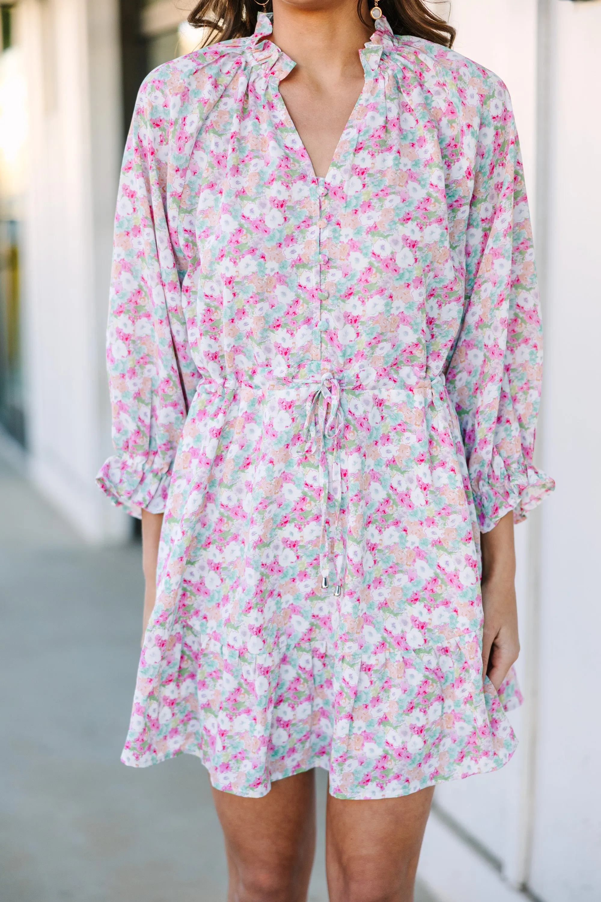 Better Get Going Pink Floral Dress