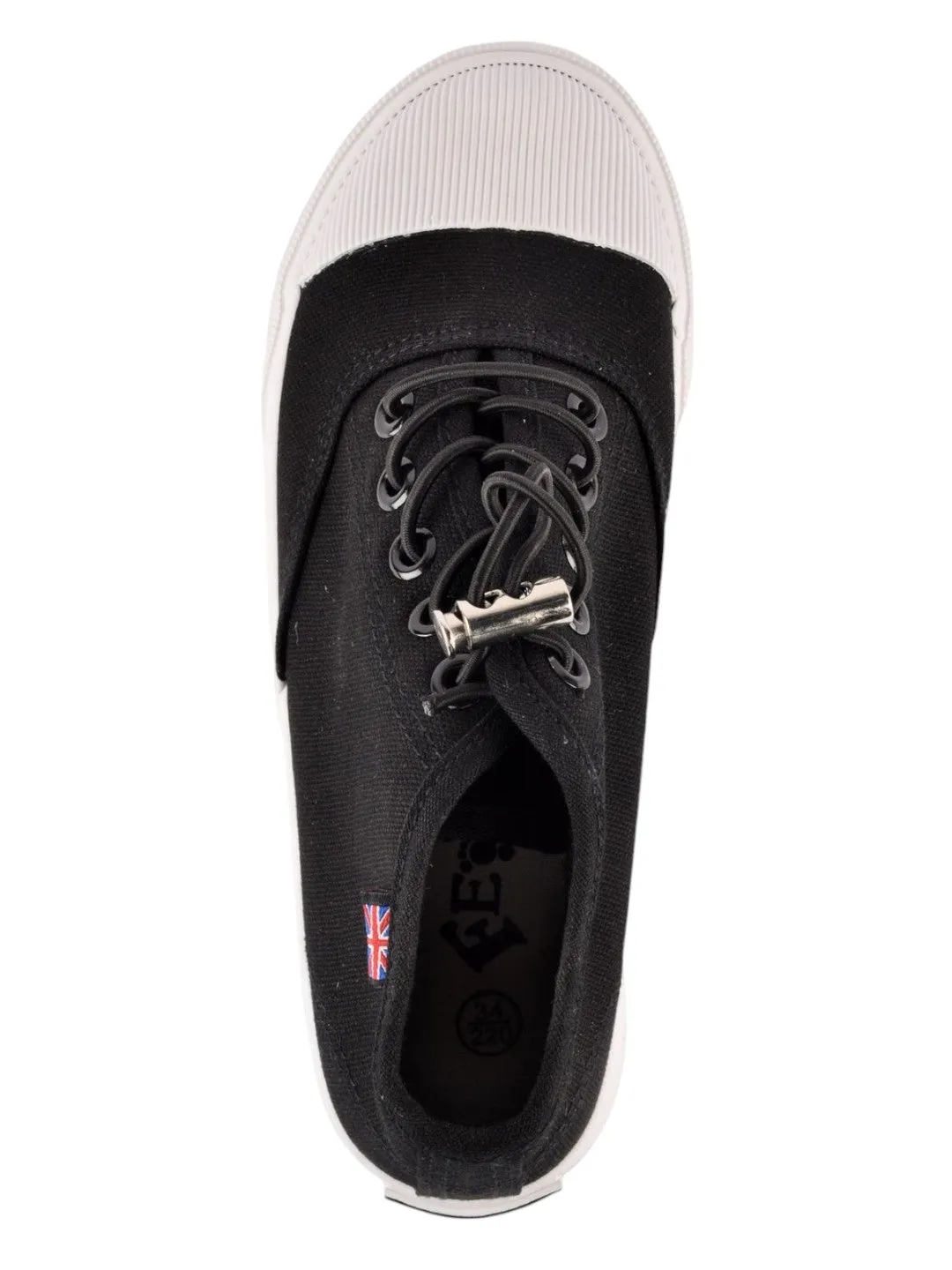 Chic Explorer Girls' Black Canvas Sneakers
