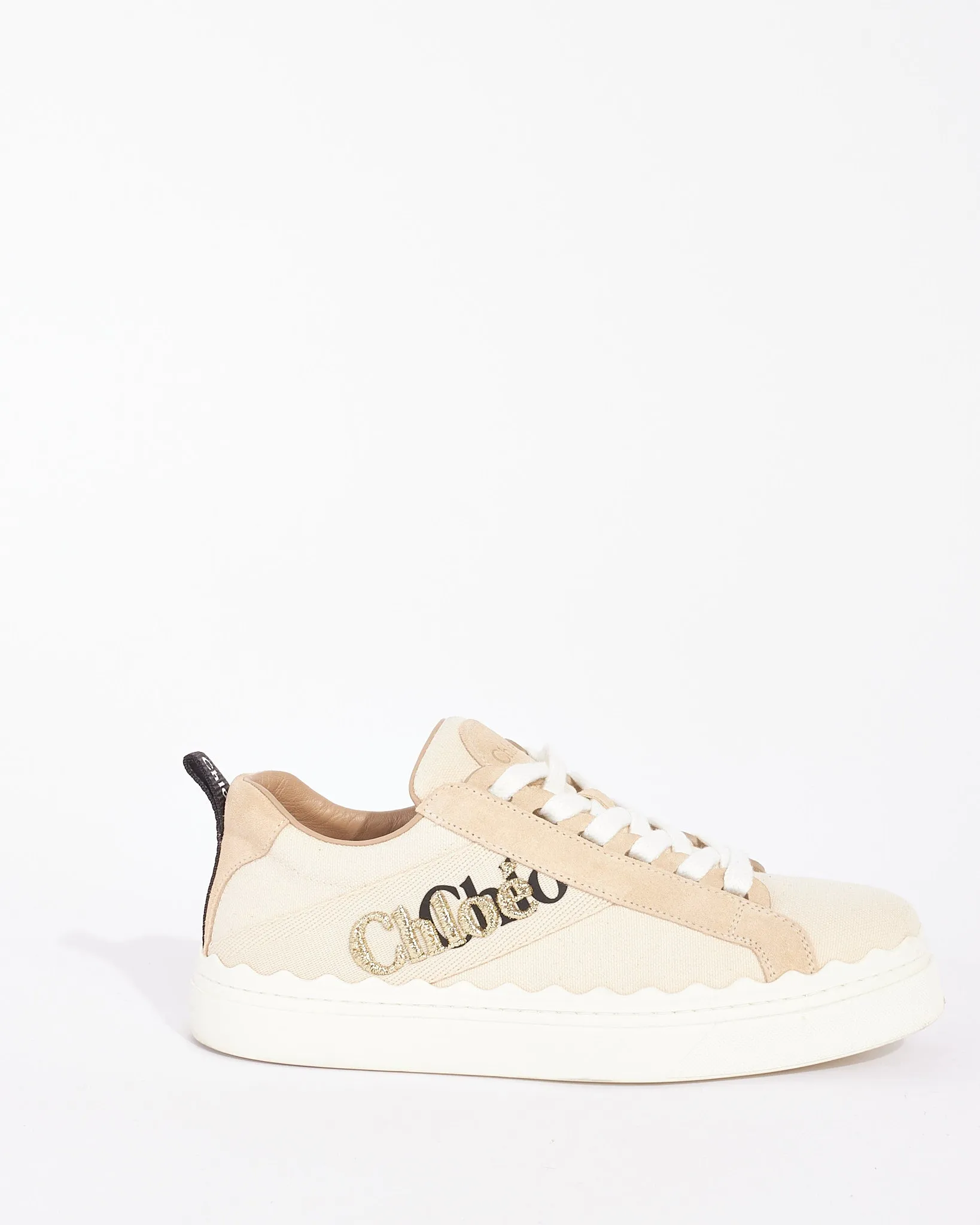 Chloé Beige Canvas Lauren Sneakers - 38
