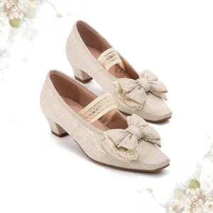 Elegant Golden Regency Heels - Lolita Shoes