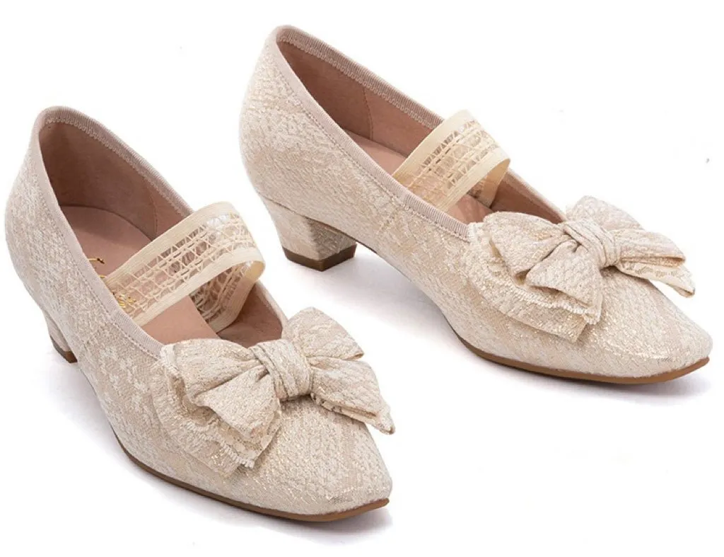 Elegant Golden Regency Heels - Lolita Shoes