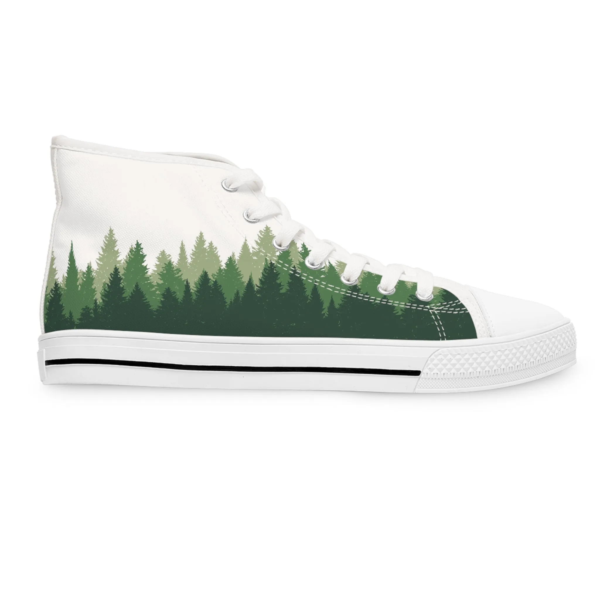 Forest Tree Pattern Women's High Top Sneakers