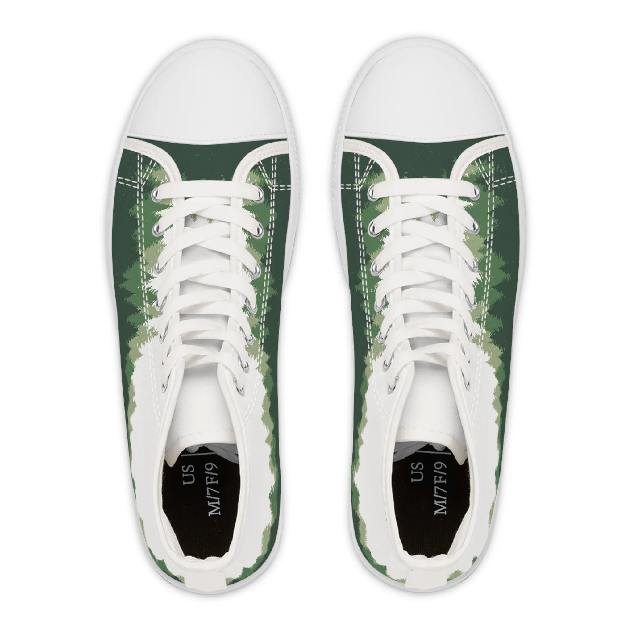 Forest Tree Pattern Women's High Top Sneakers