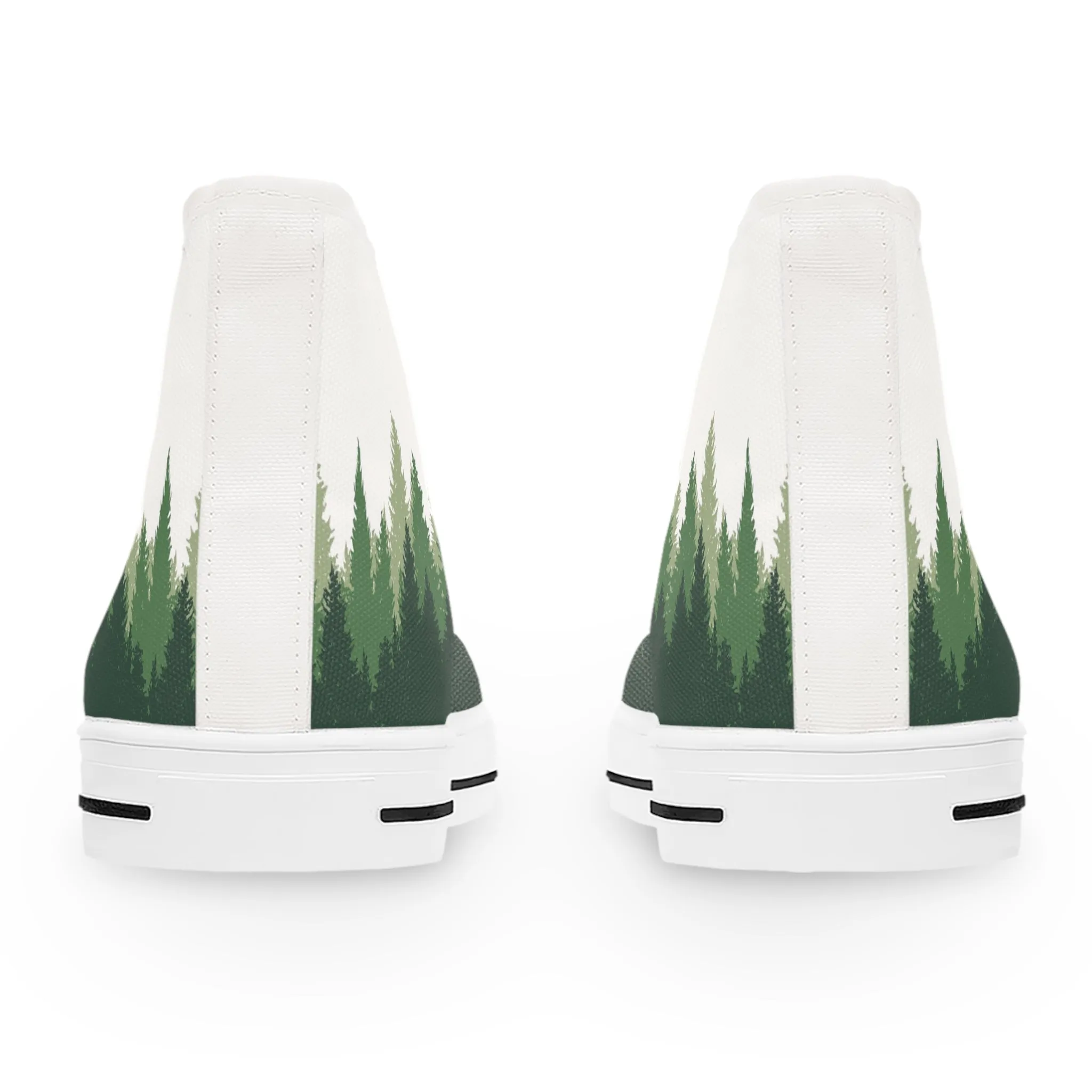 Forest Tree Pattern Women's High Top Sneakers
