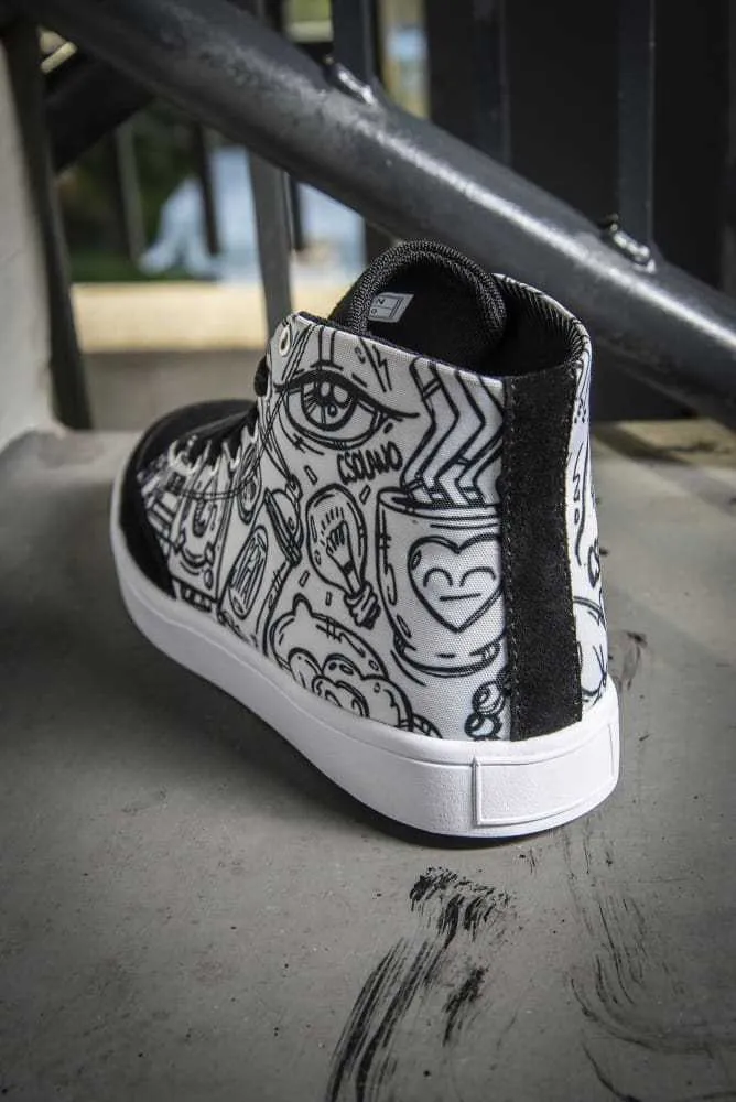 Funky Culture Print Canvas Hi-Top Ladies Sneakers
