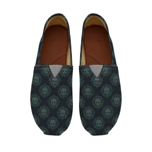 Green Gothic Skulls Casual Shoes
