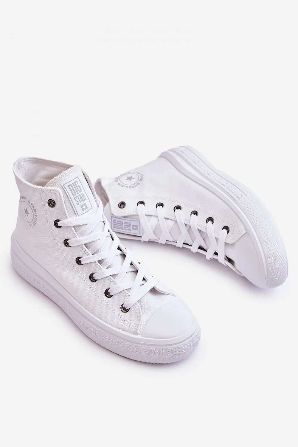High Top Canvas Shoe White