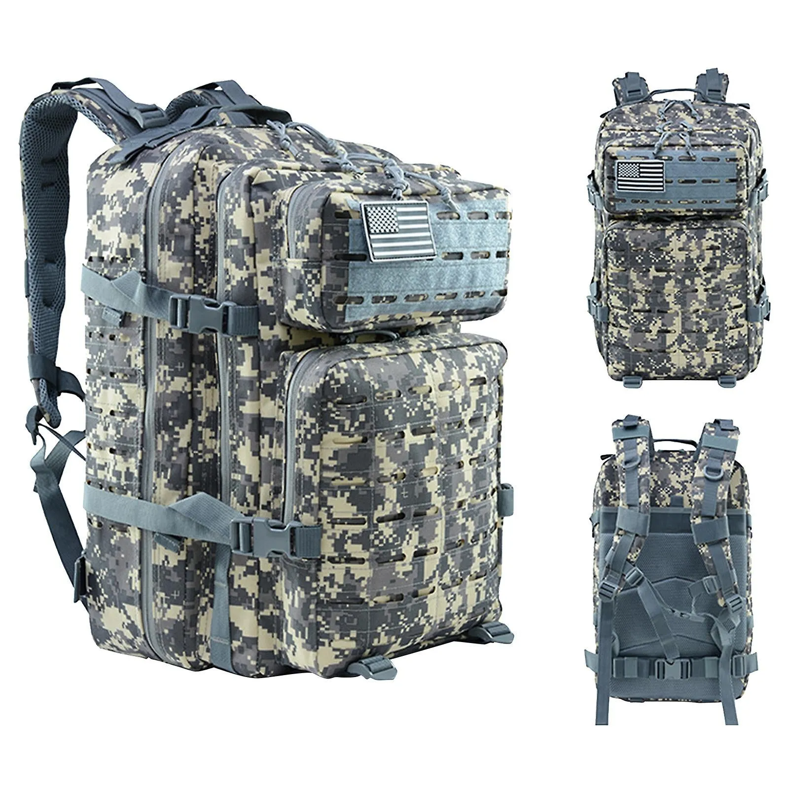 Hiking Poles Outdoor Sports Field Backpack Travel Camping Hiking Mountaineering Camouflage Blue