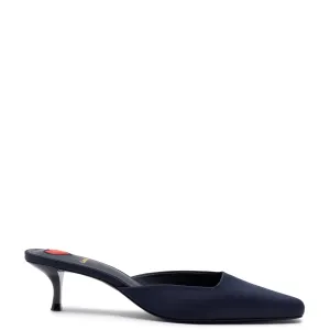 LARROUDÉ Amal Mule In Ocean Satin