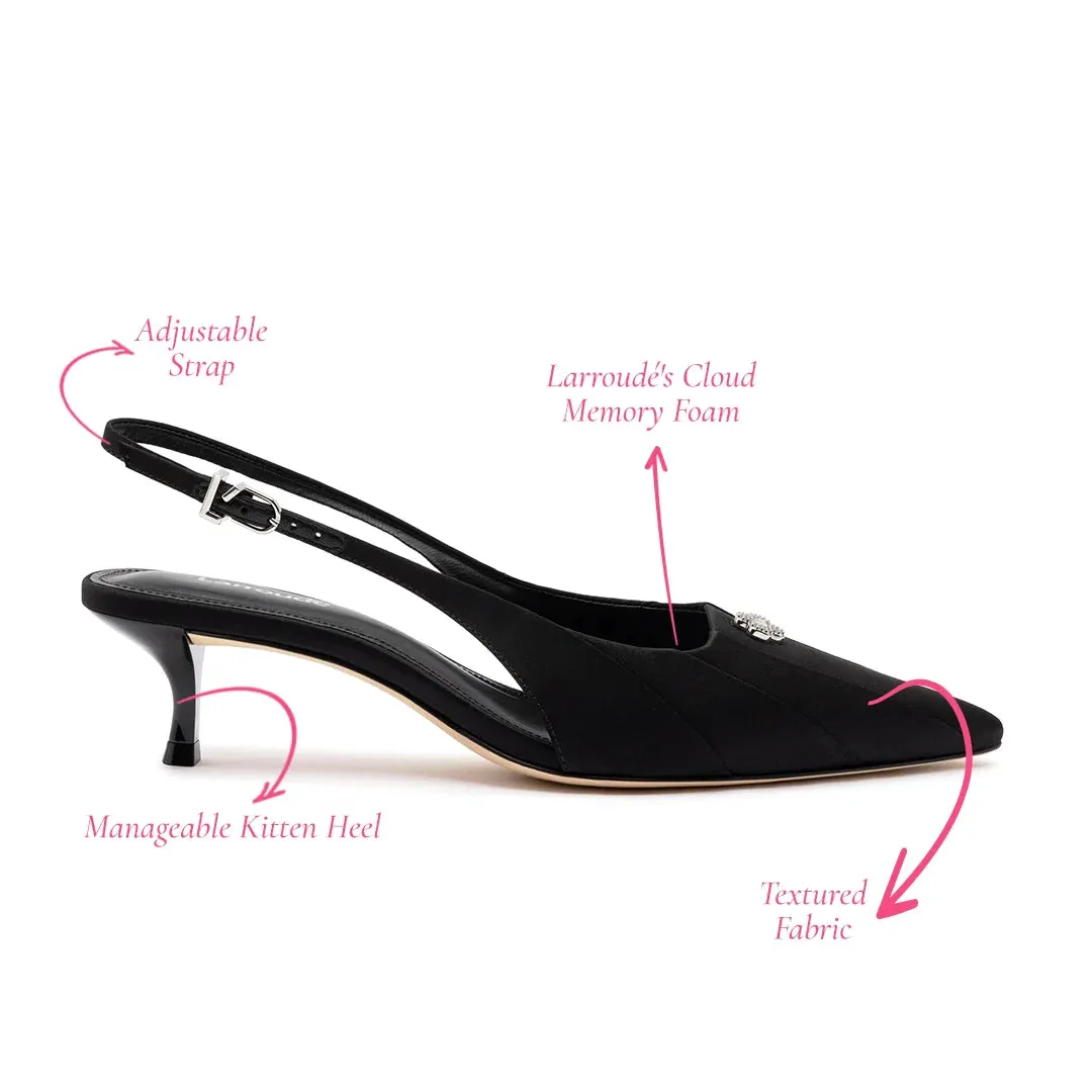 LARROUDÉ Maxine Pump In Black Fabric