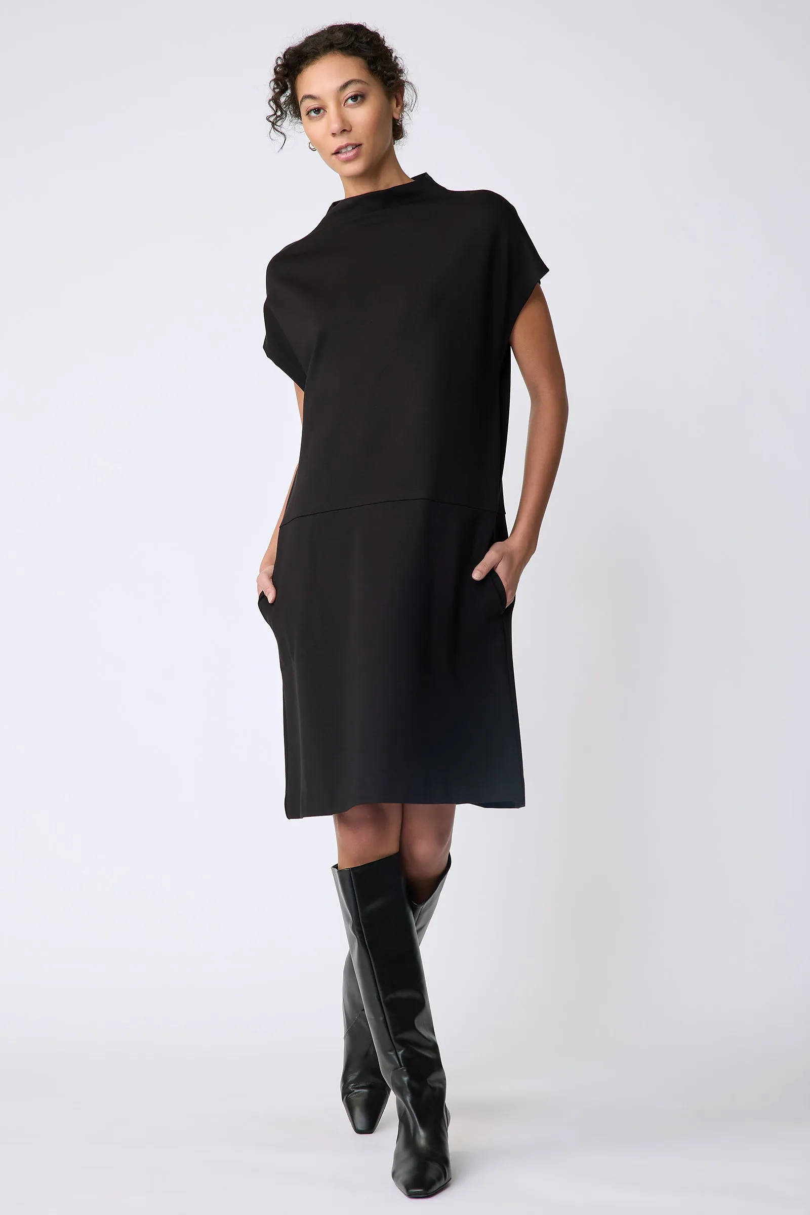 Maya Funnelneck Dress - Black