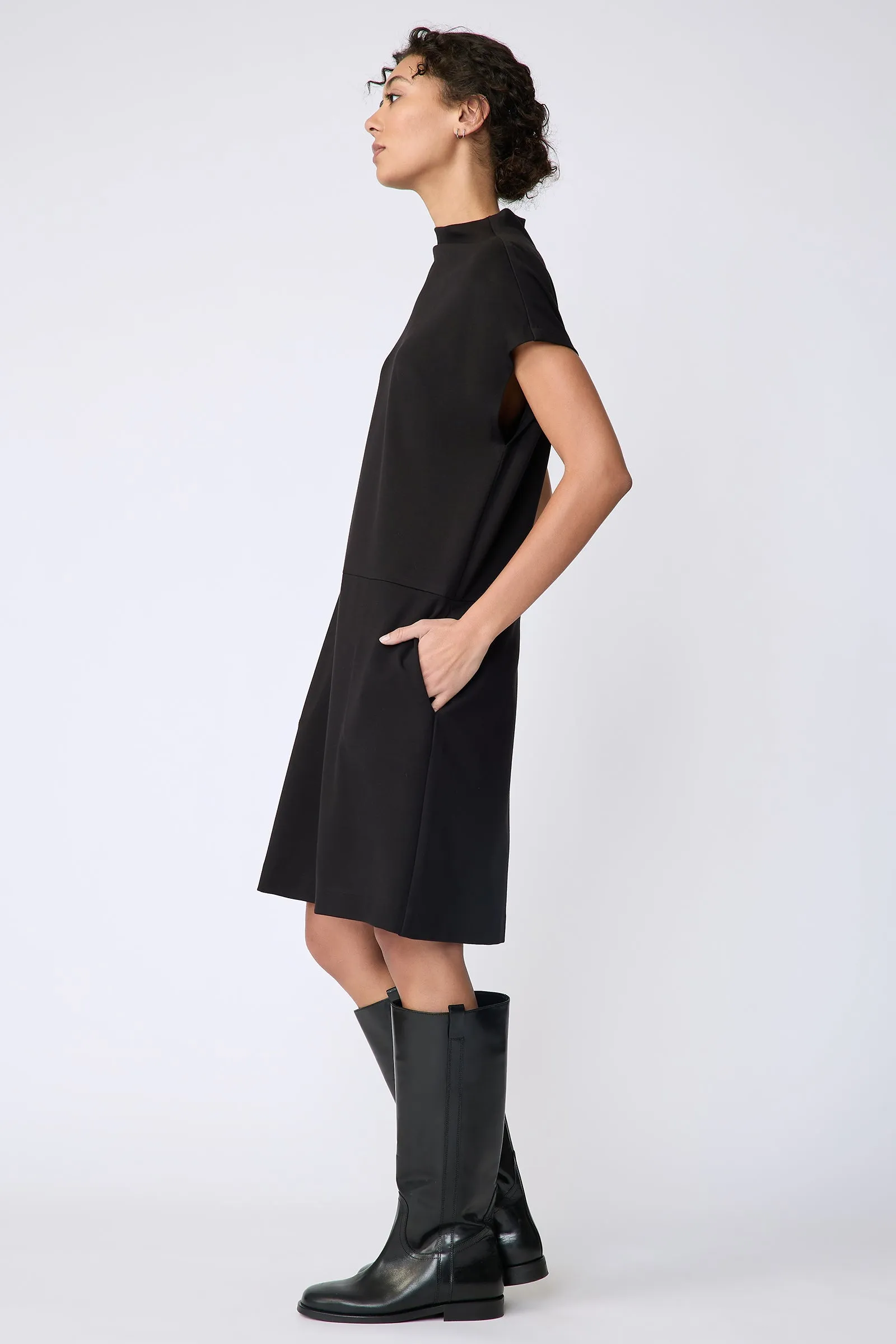 Maya Funnelneck Dress - Black