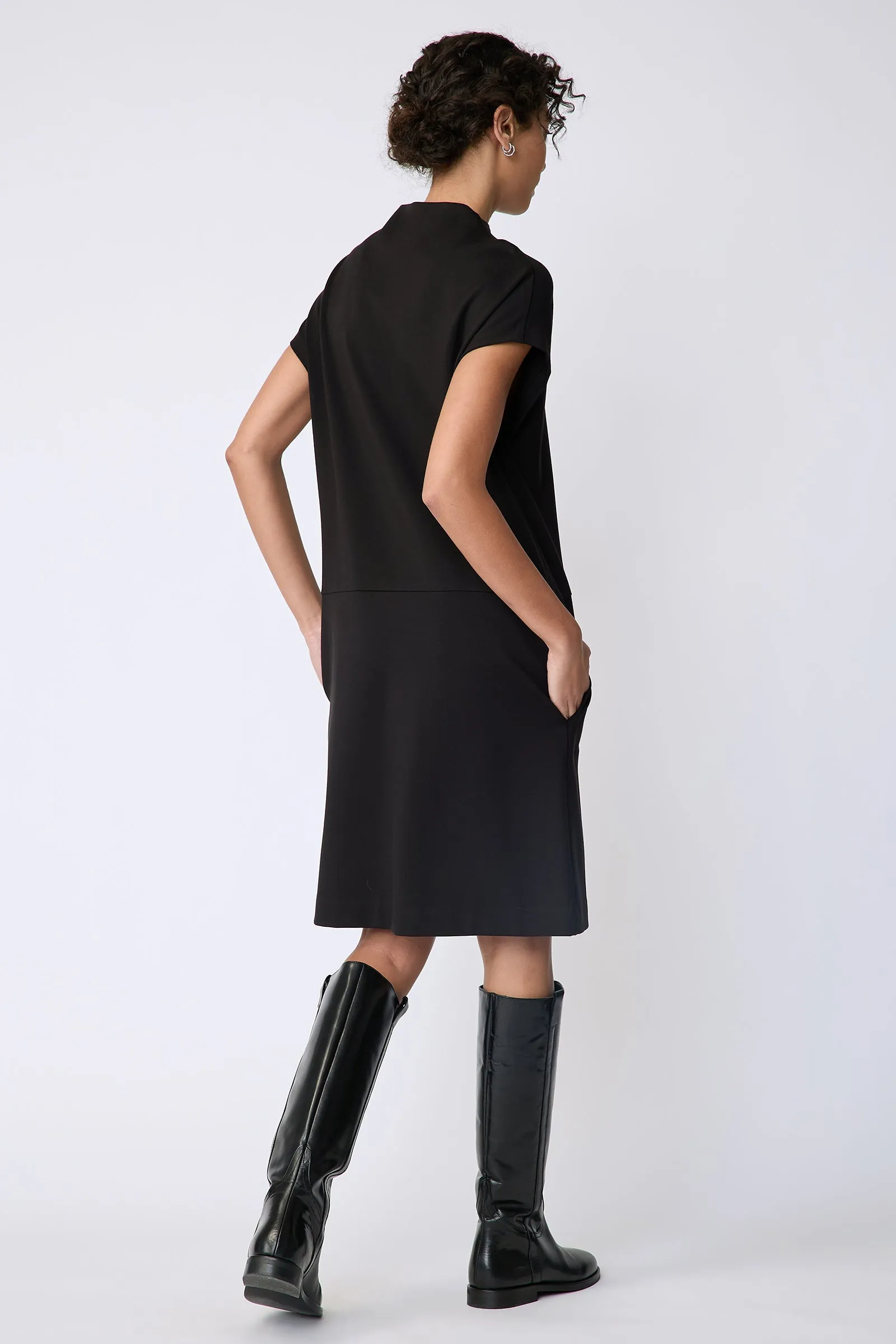 Maya Funnelneck Dress - Black
