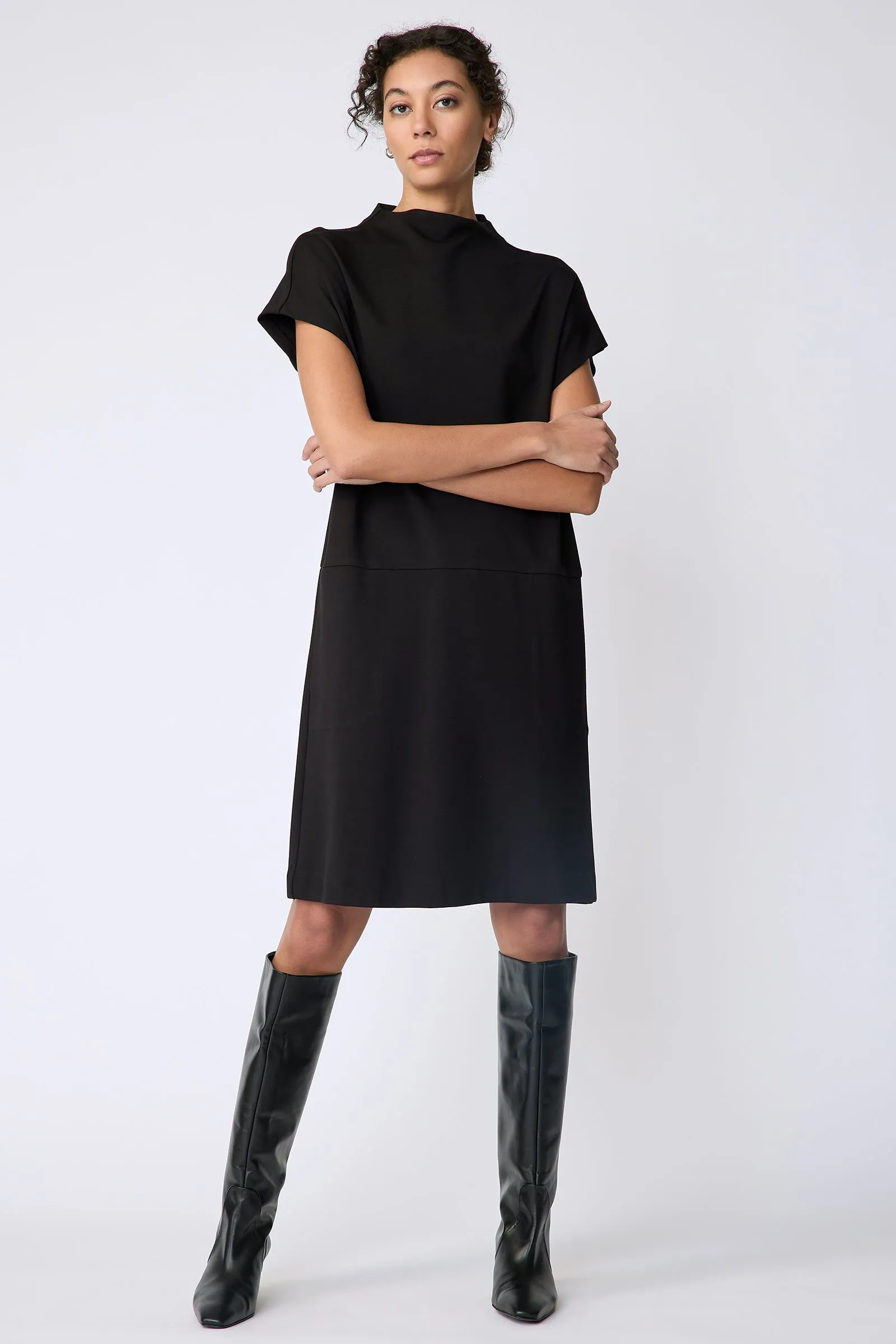 Maya Funnelneck Dress - Black