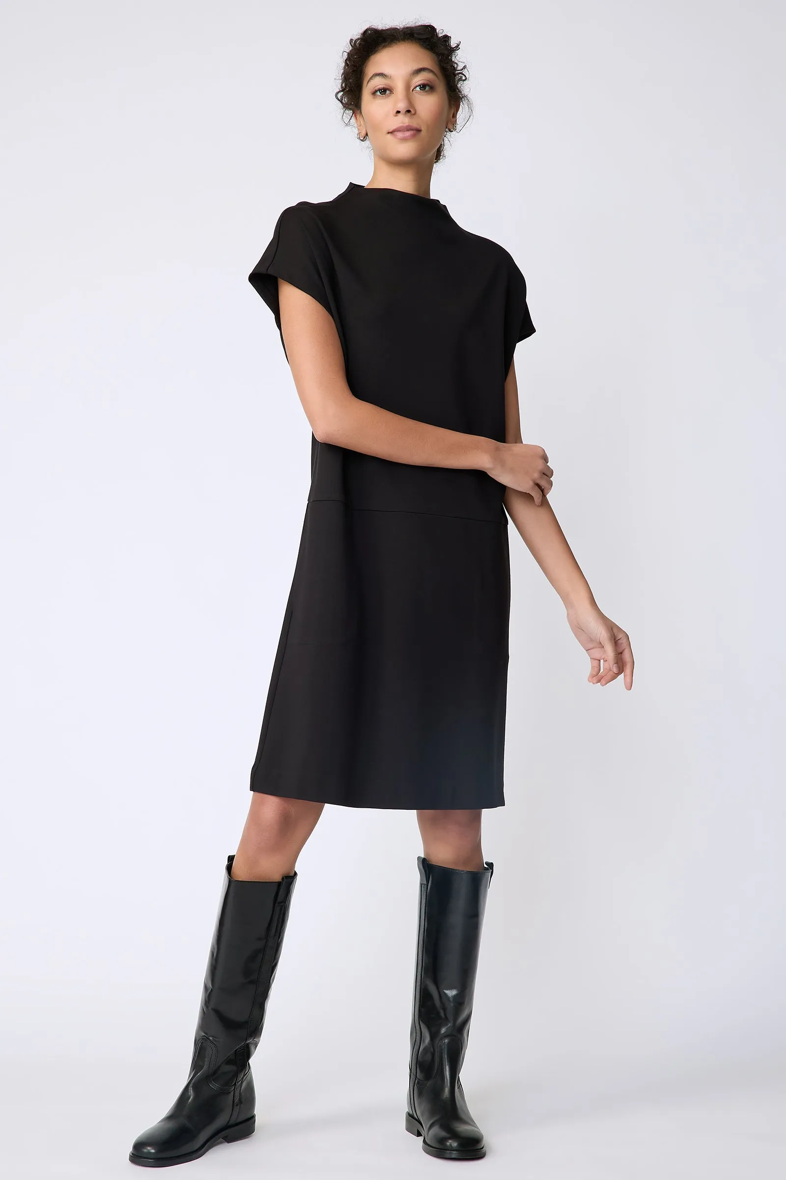 Maya Funnelneck Dress - Black