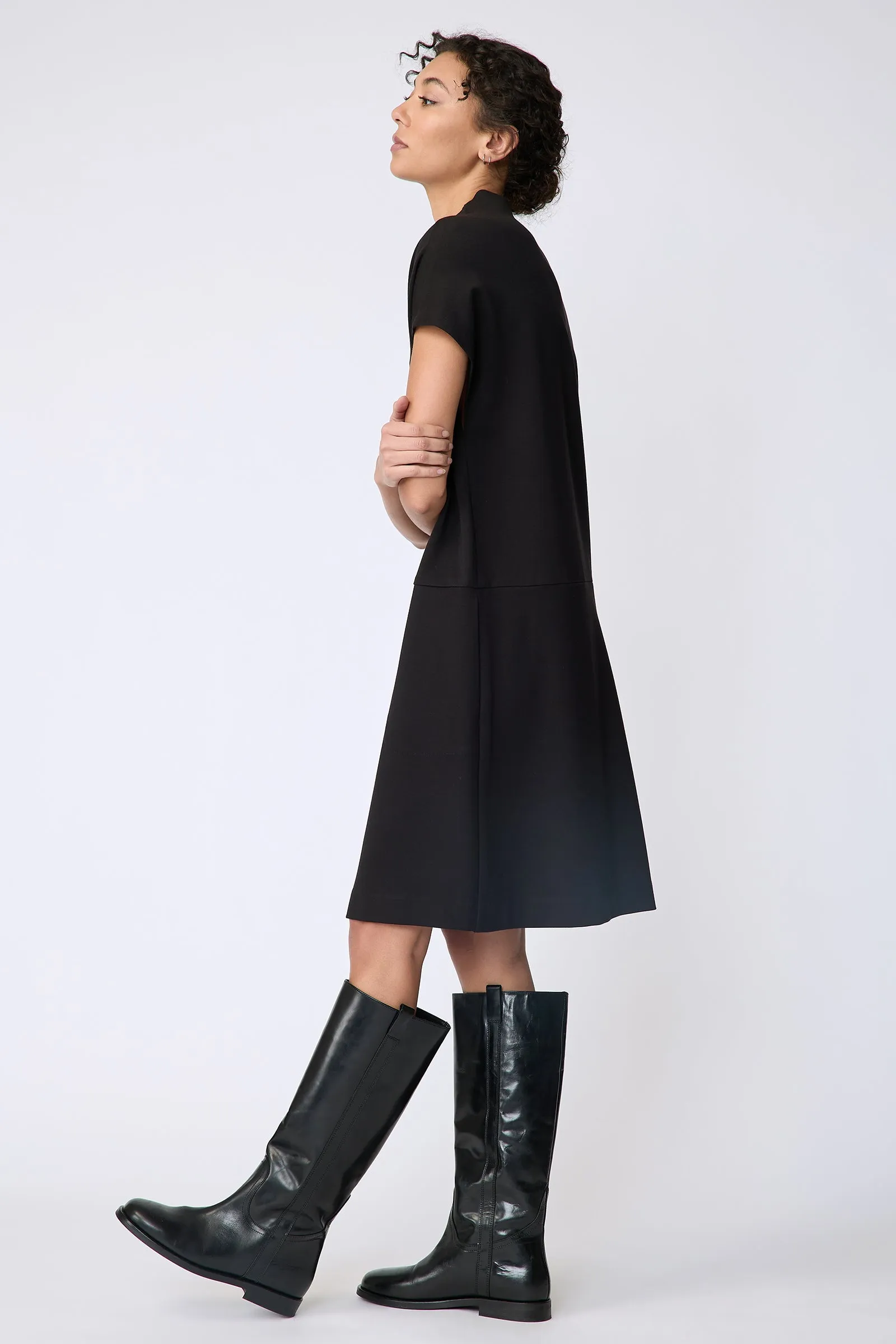 Maya Funnelneck Dress - Black