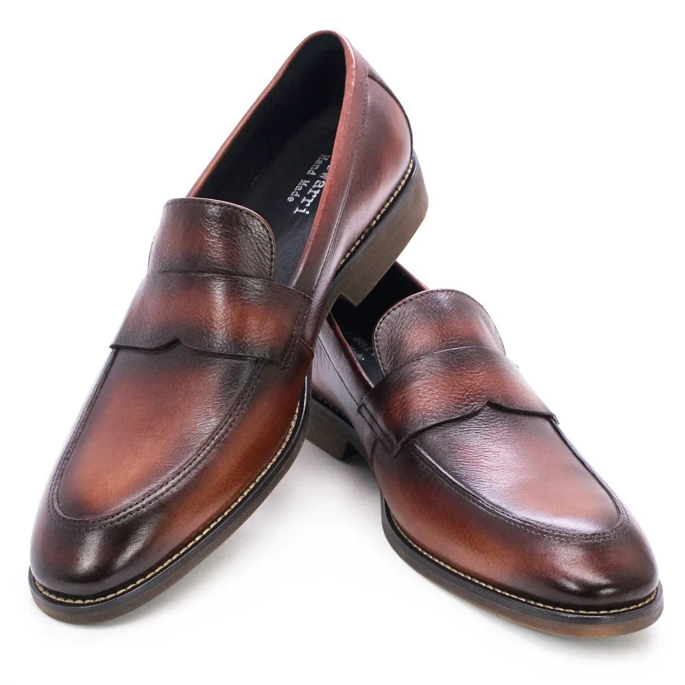 Men's Loafer Leather Soft Leather Raw Rubber Non-Slip Comfortable Wear-Resistant Soft Bottom Classic Business Formal Wear Leather Shoes for Men