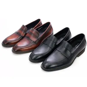 Men's Loafer Leather Soft Leather Raw Rubber Non-Slip Comfortable Wear-Resistant Soft Bottom Classic Business Formal Wear Leather Shoes for Men