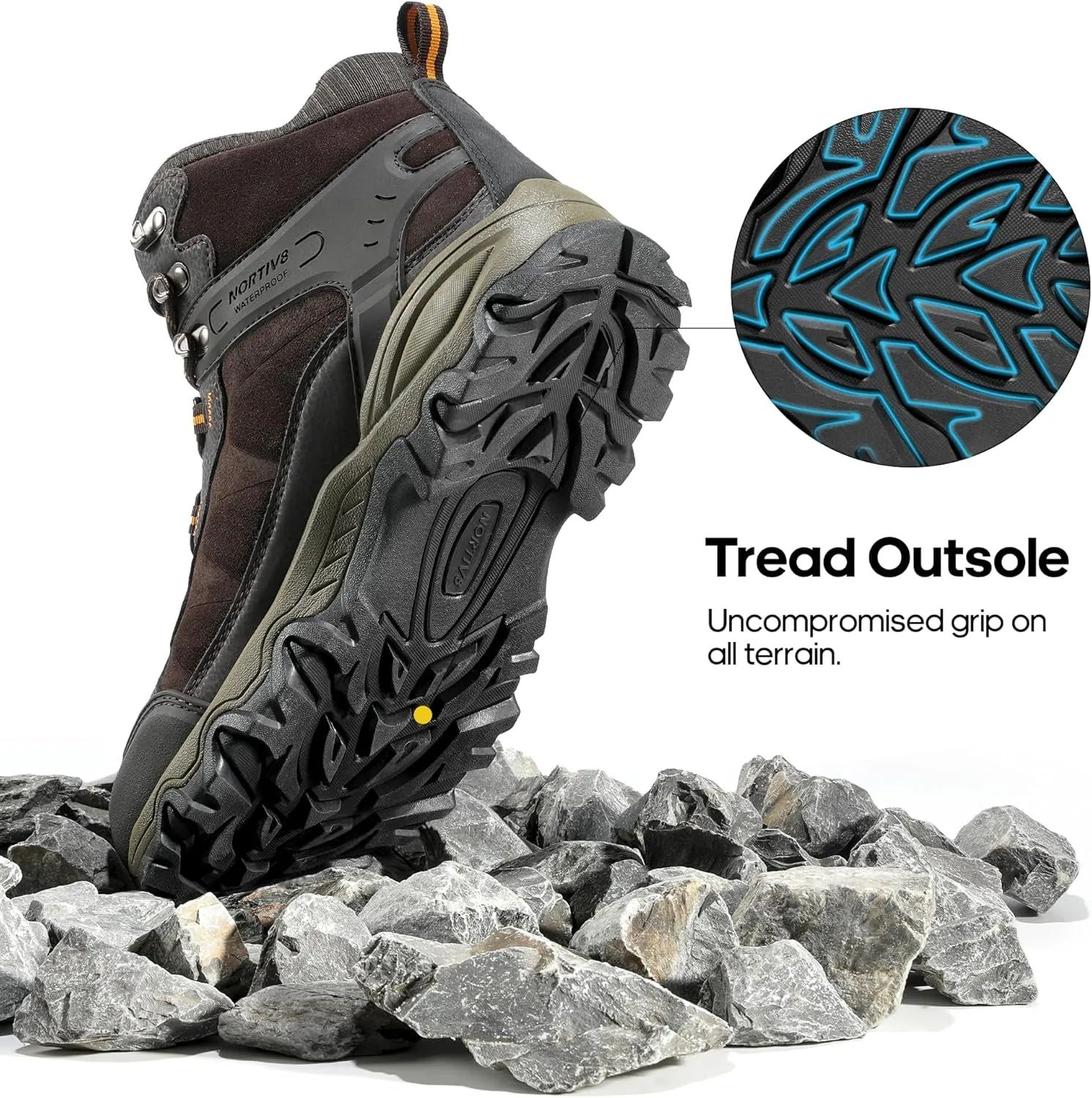 Men'S Waterproof Hiking Boots Outdoor Mid Trekking Lightweight Mountaineering Shoes