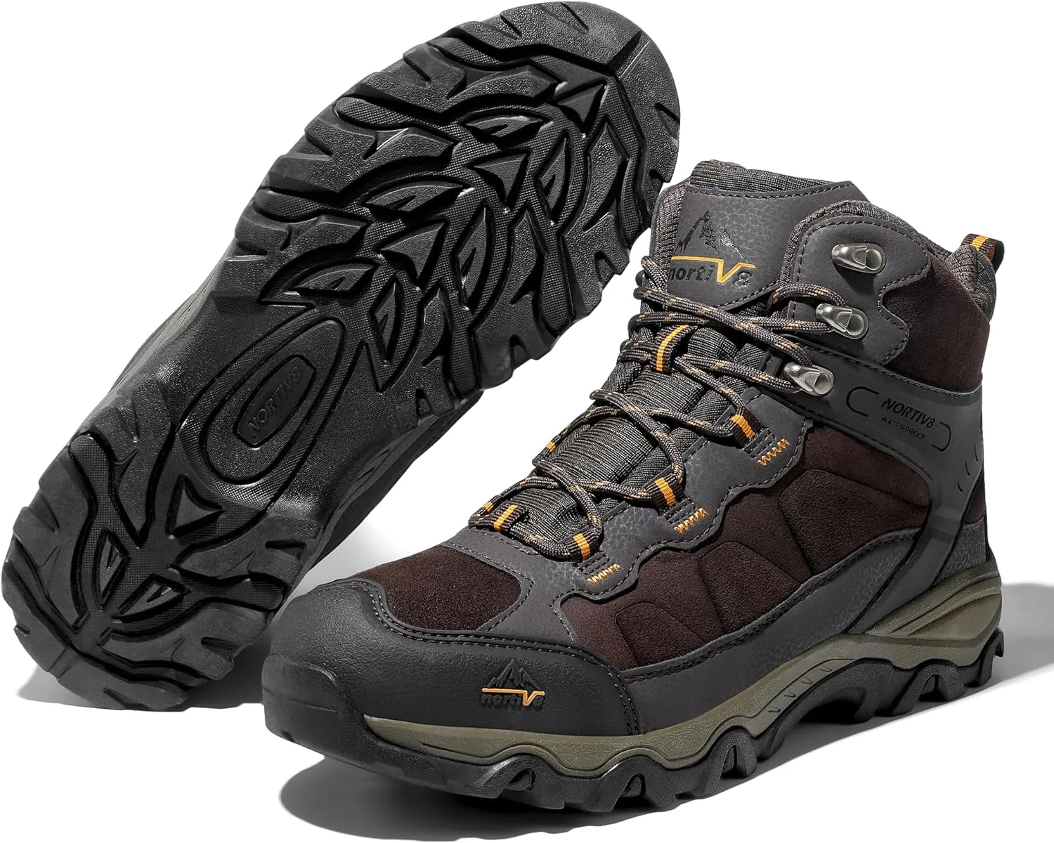 Men'S Waterproof Hiking Boots Outdoor Mid Trekking Lightweight Mountaineering Shoes
