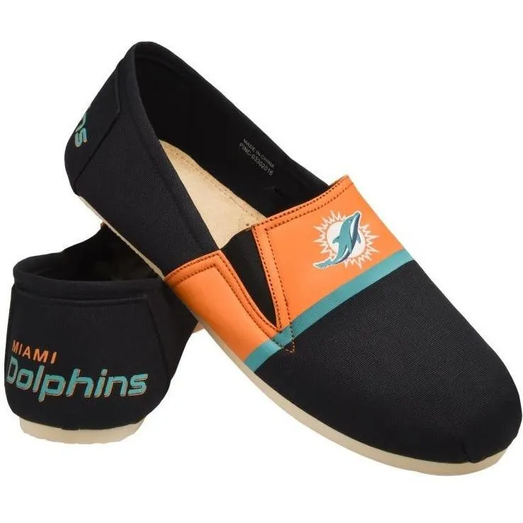 Miami Dolphins NFL Mens Stripe Canvas Shoes