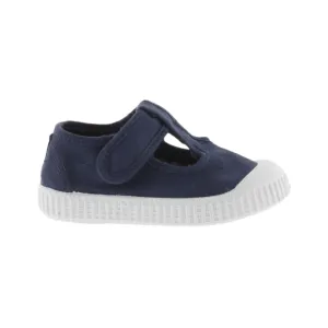 Navy Canvas T-Strap