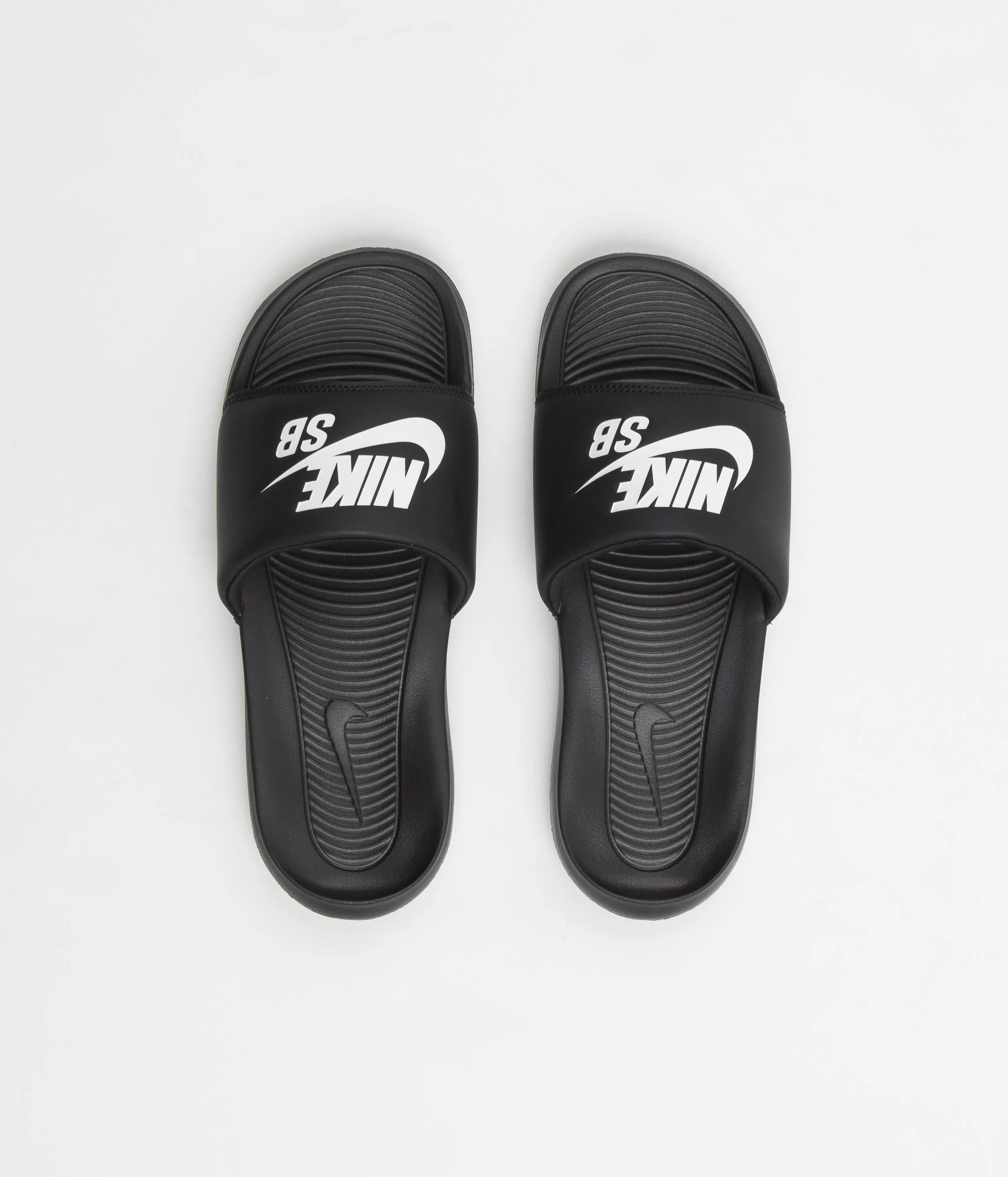 Nike SB Victori One Slides - Black / White - Black