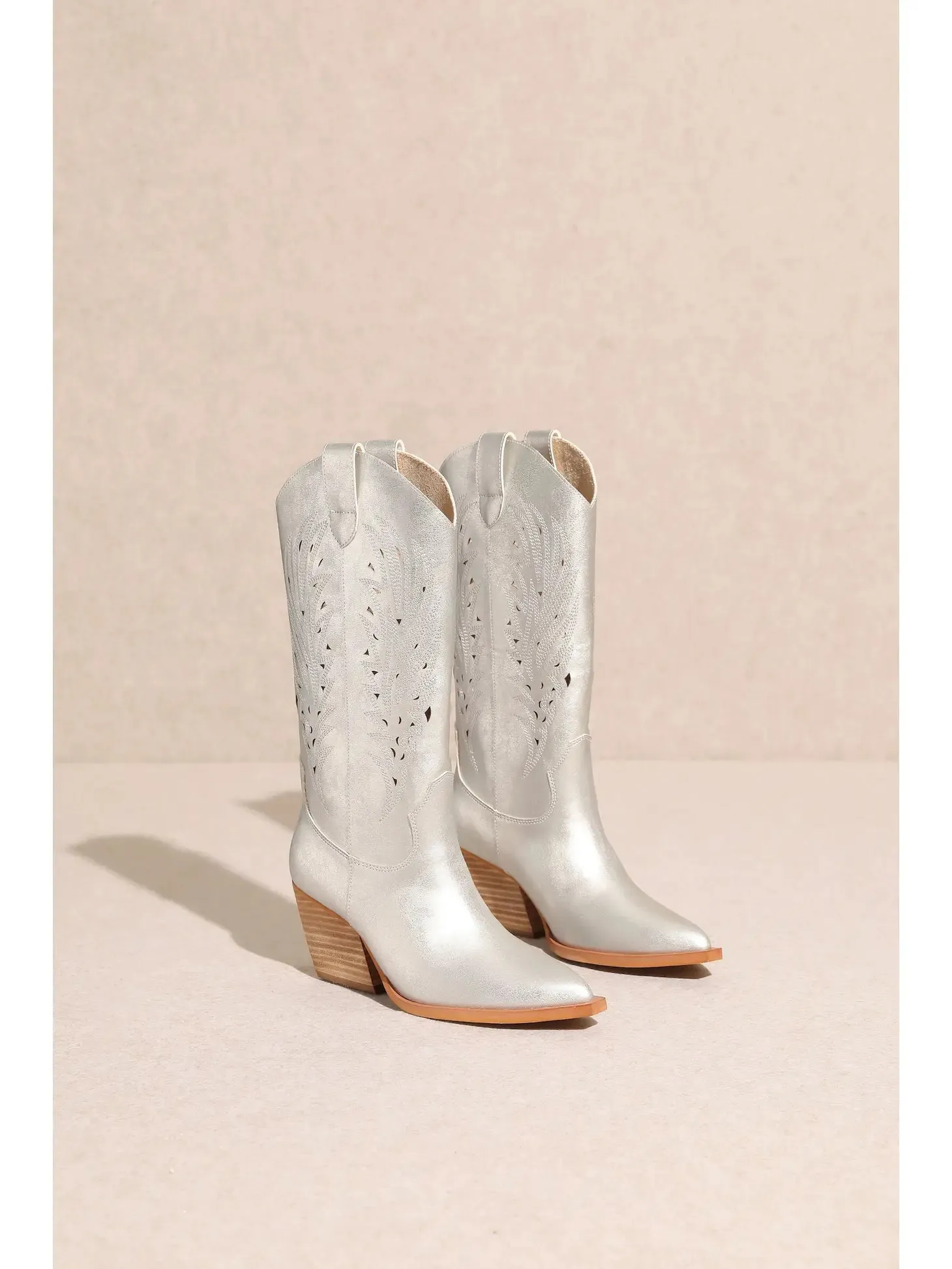 Olivia Silver High Boots