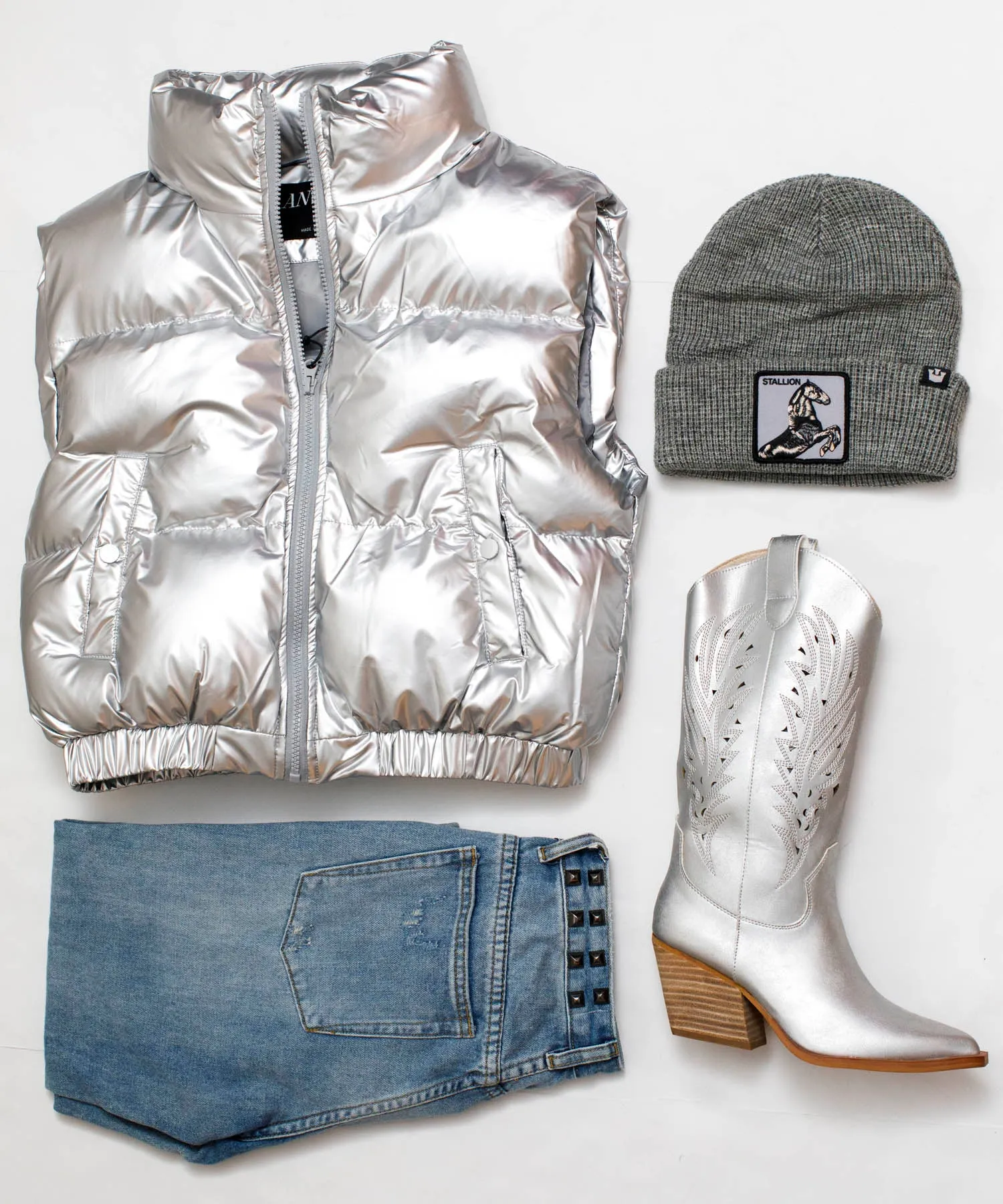Olivia Silver High Boots