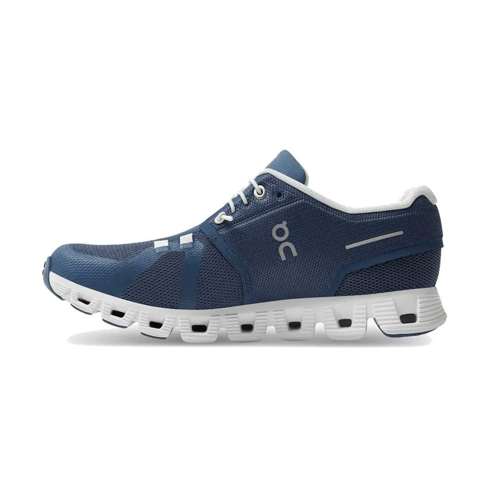 On Women's Cloud 5 Shoes - Denim / White