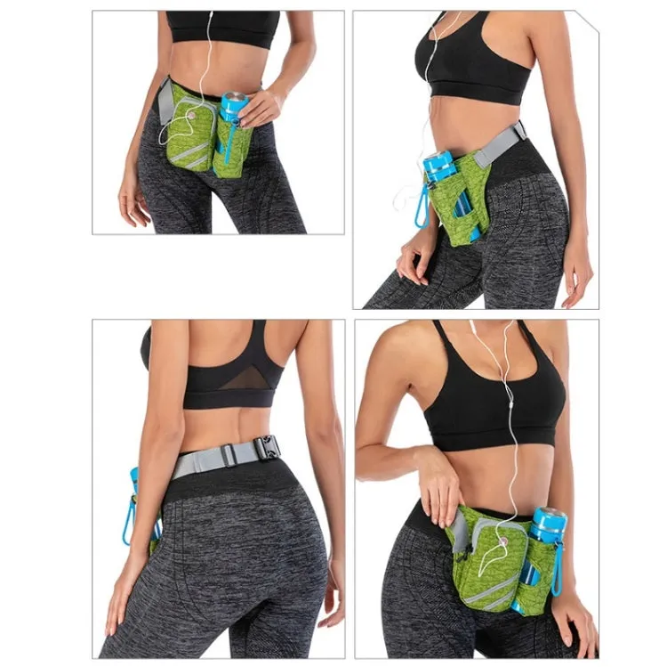 Outdoor Running Sports Nylon Waist Bag Cycling Mountaineering Water Bottle Bag(Green)