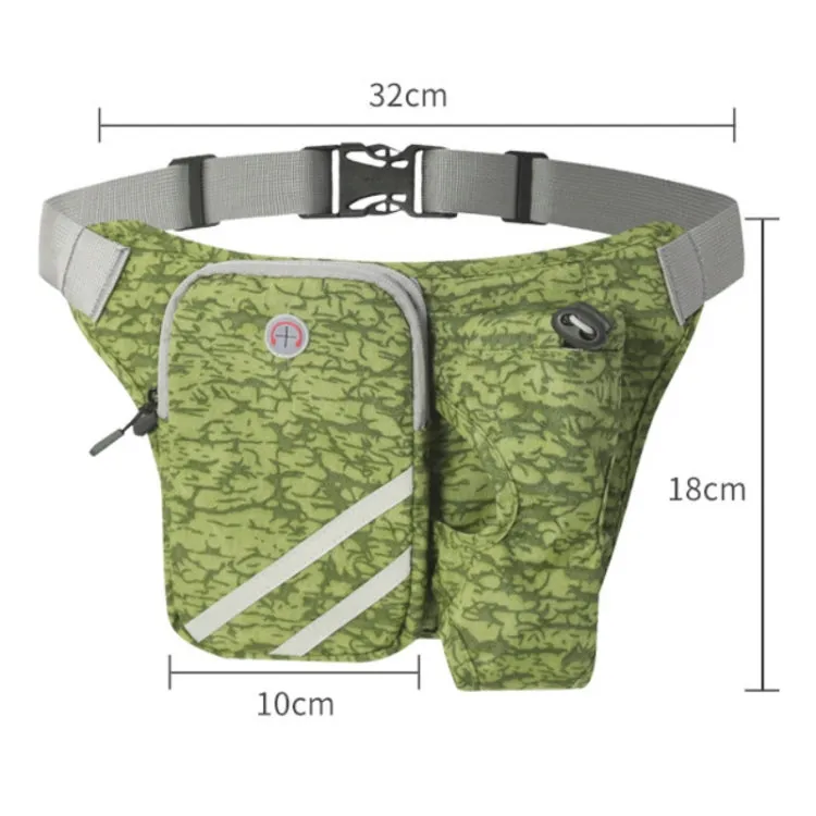 Outdoor Running Sports Nylon Waist Bag Cycling Mountaineering Water Bottle Bag(Green)