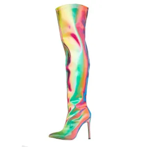 Party PU Multi Point Toe High Heel Over Knee Boots
