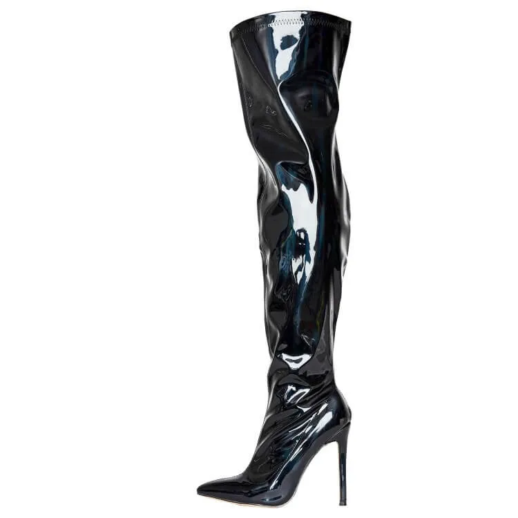 Party PU Multi Point Toe High Heel Over Knee Boots