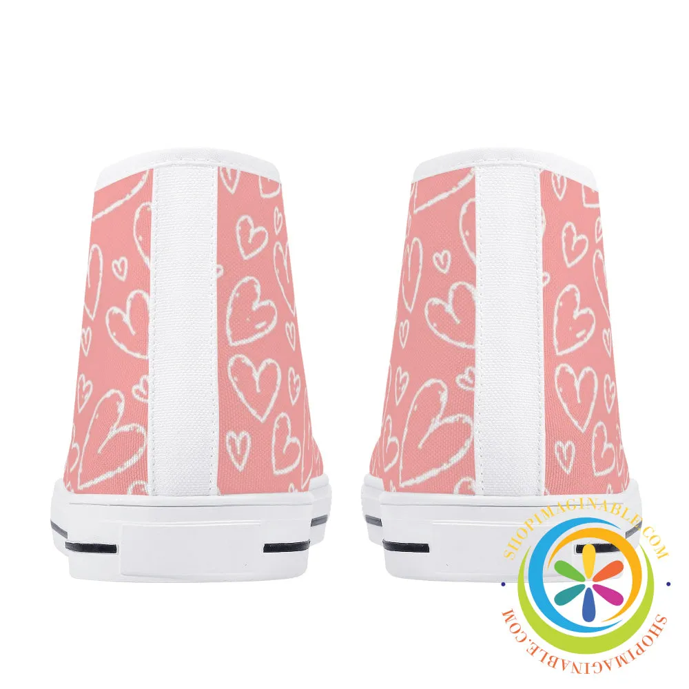 Pretty In Pink Ladies High Top Shoes