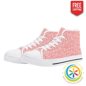 Pretty In Pink Ladies High Top Shoes