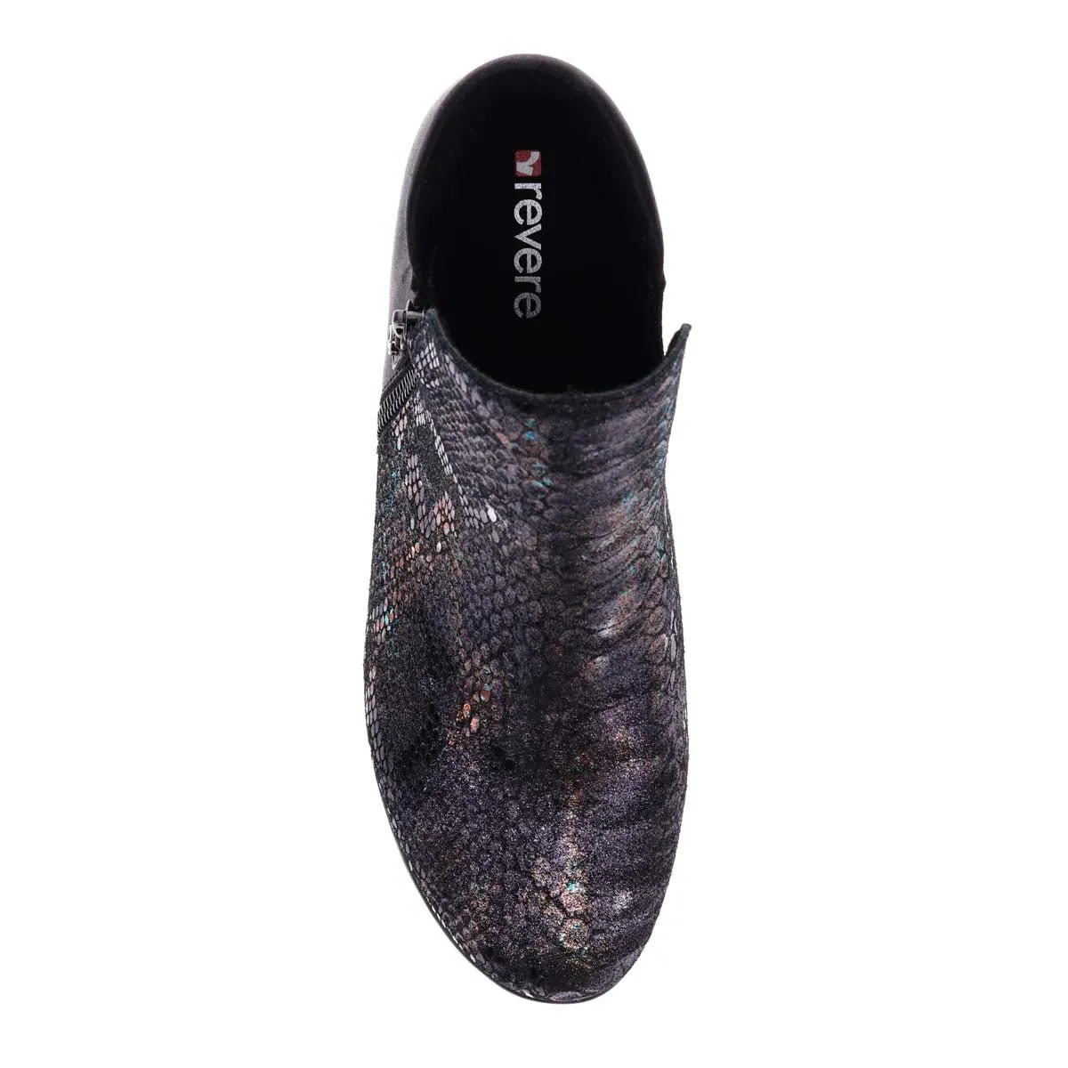 Revere Damascus Women Boots In Black Metallic Python/onyx