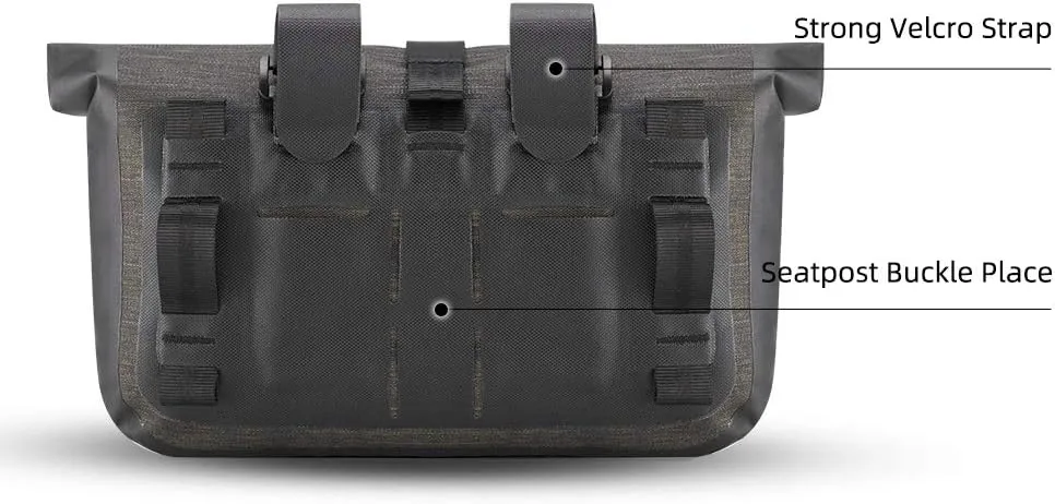 RockBros Roll Handlebar Bag: Large Capacity Top Tube Frame Bag (5-6L)