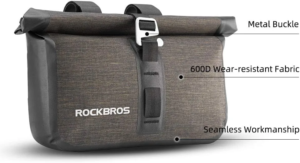 RockBros Roll Handlebar Bag: Large Capacity Top Tube Frame Bag (5-6L)