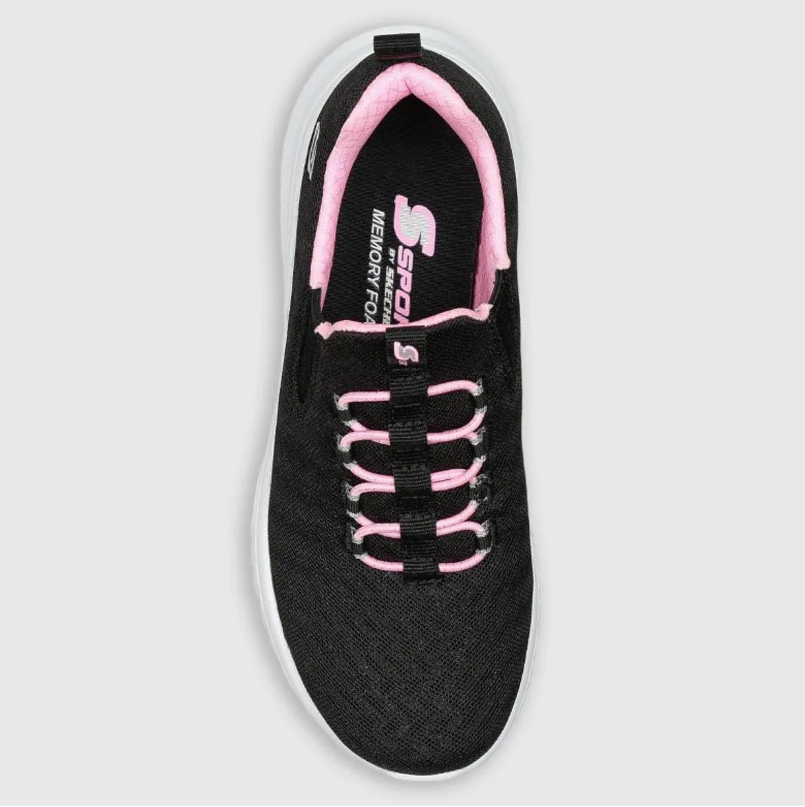 S Sport by Skechers Girls Vana Black Sneakers with Memory Foam Size-1 92177