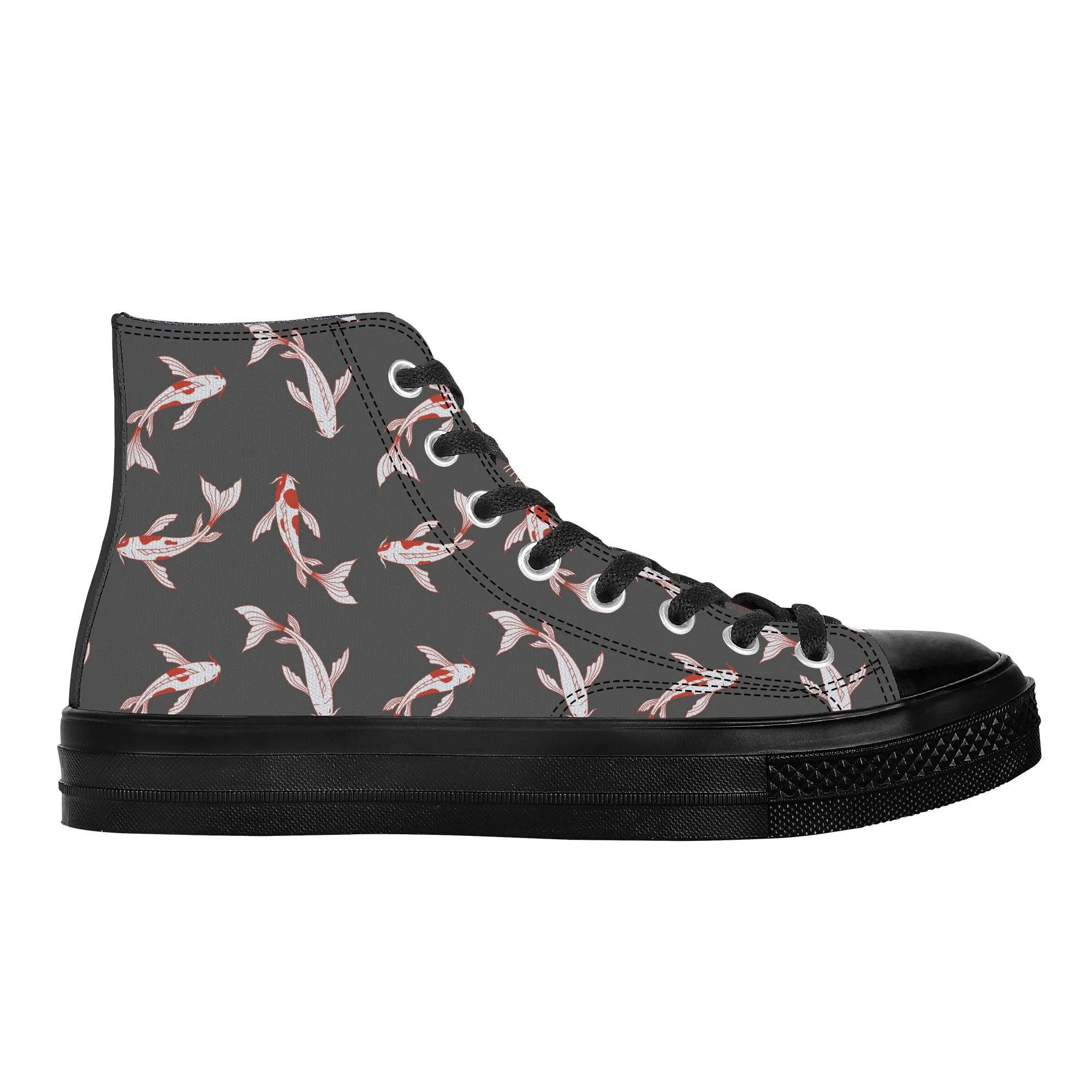 Shōwa Sanshoku Koi Grey High Tops Shoes